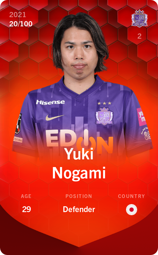 Sorare - Sorare Official - Yuki Nogami 2021-22 • Rare 20/100 - NFT # 5437417714768762687863308530500173680614954335886683460144736543654661205913