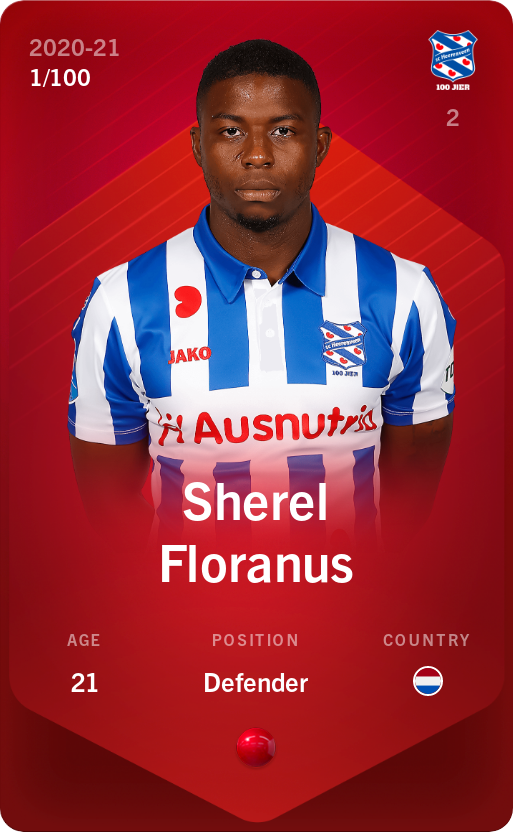 Sorare - Sorare Official - Sherel Floranus 2020-21 • Rare 1/100 - NFT # 96660040782636986138922877819925500259764753045290443122082996902315587851621