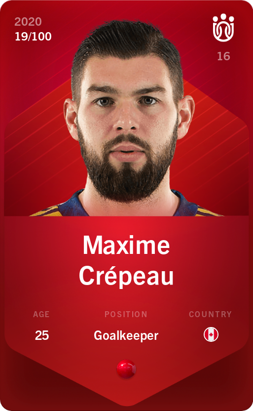 Sorare - Sorare Official - Maxime Crépeau 2020-21 • Rare 19/100 - NFT # 102831654748660767572078937415223878444873369858215750955108616620793706068431