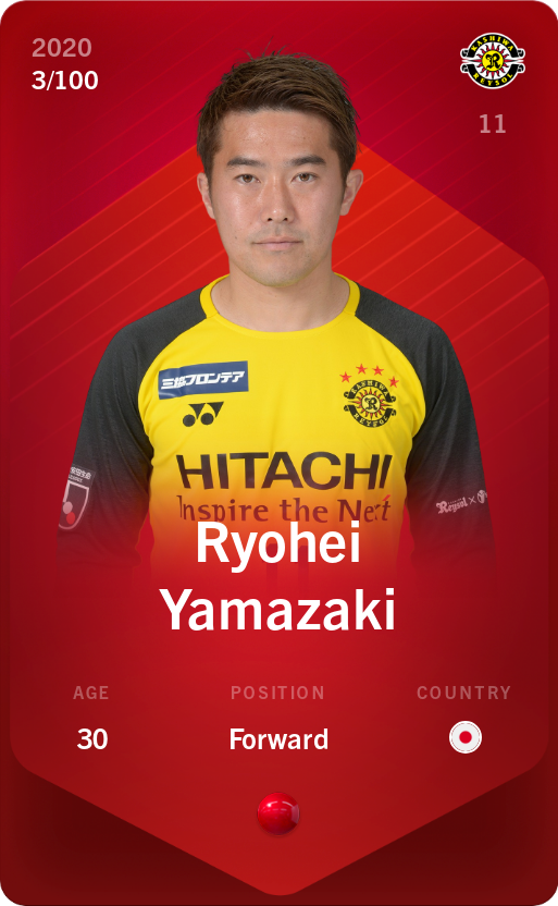 Sorare - Sorare Official - Ryohei Yamazaki 2020-21 • Rare 3/100 - NFT # 62710913722359922986279023404393926282003769620044550926906442232436915533082