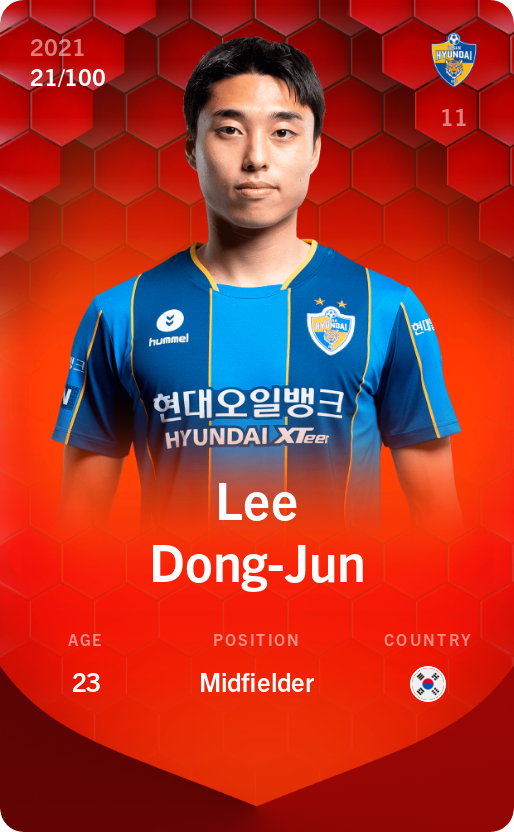 Sorare - Sorare Official - Lee Dong-Jun 2021-22 • Rare 21/100 - NFT # 40885509190181792928561229957930268379426335008189005032730376859247027242933