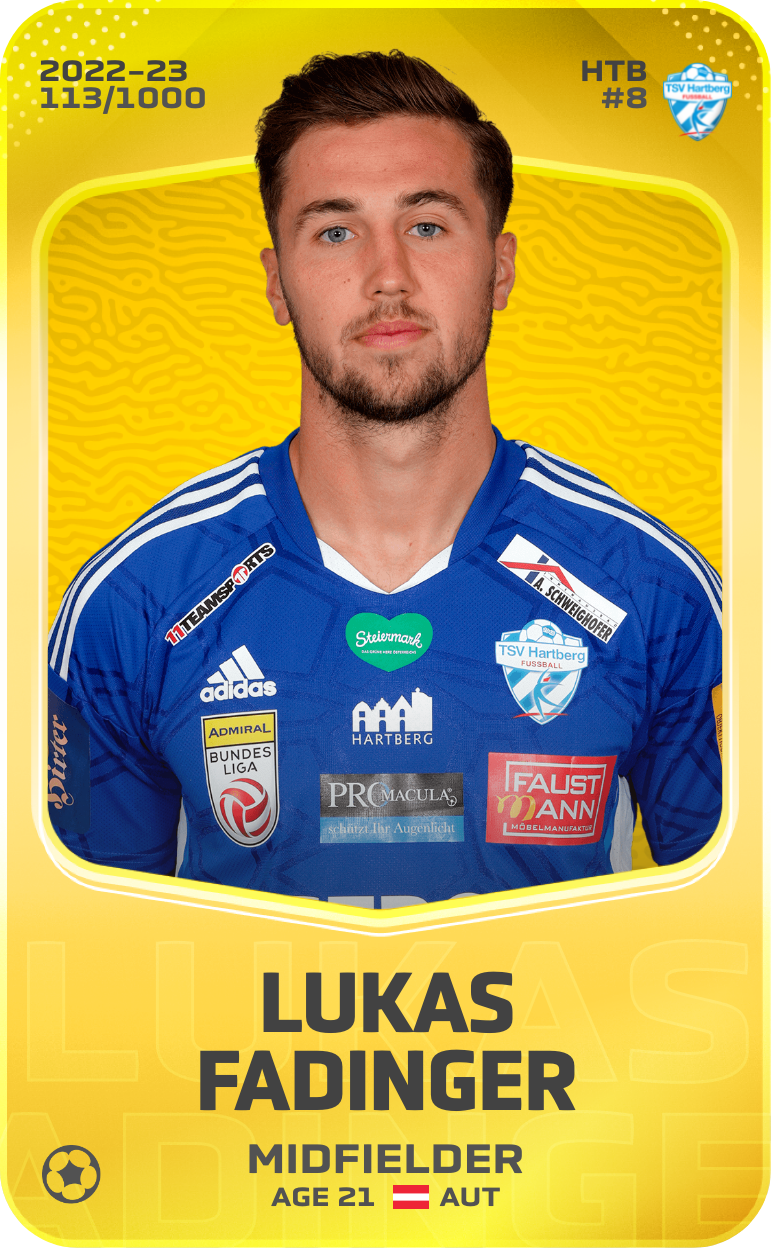 Sorare - Sorare Official - Lukas Fadinger 2022-23 • Limited 113/1000 - NFT # 106523542119716507527326598587308348120975119850791668048143892608622248132582