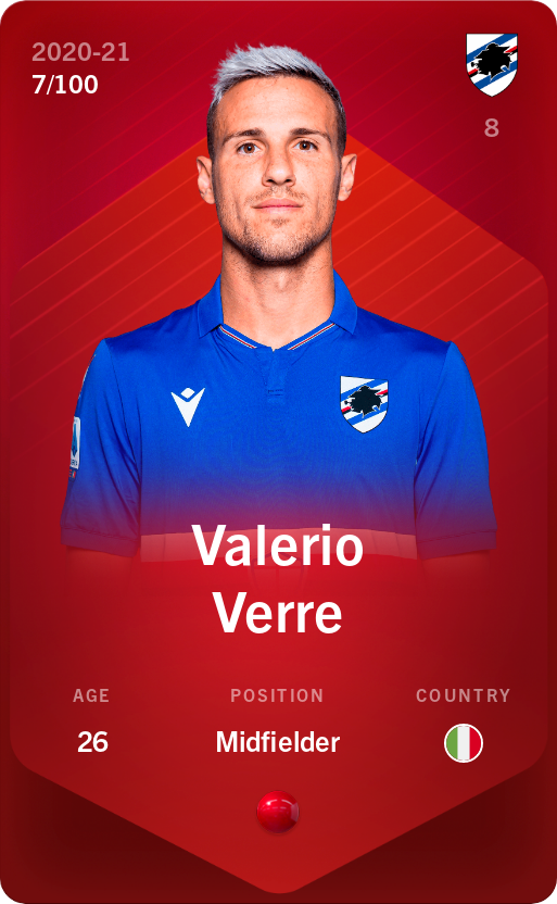Sorare - Sorare Official - Valerio Verre 2020-21 • Rare 7/100 - NFT # 88809260456765941318562880430542889836828890810752988773664137612256084002459