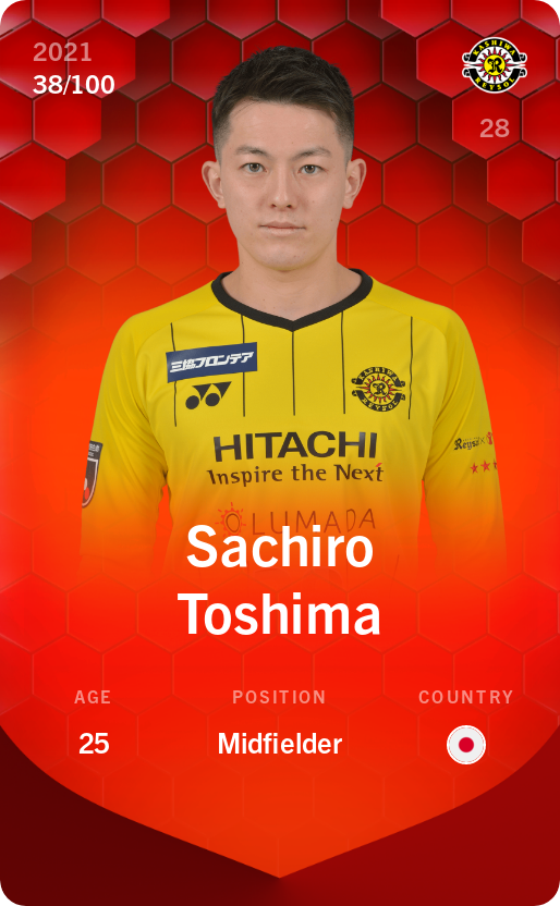 Sorare - Sorare Official - Sachiro Toshima 2021-22 • Rare 38/100 - NFT # 59809123176544180062292184817795533399979106191495348804044292022028396110941