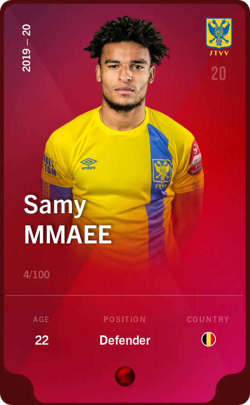 Sorare - Sorare Official - Samy Mmaee 2019-20 • Rare 4/100 - NFT # 45439494652550184941483554665509570025881046455506223297361498942328322640336