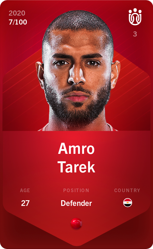 Sorare - Sorare Official - Amro Tarek 2020-21 • Rare 7/100 - NFT # 110879820641157406649729039322351790191489818784027353580719515025813609963631
