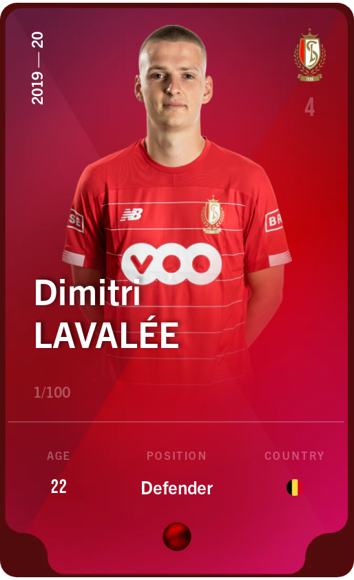 Sorare - Sorare Official - Dimitri Lavalée 2019-20 • Rare 1/100 - NFT # 109619986128104382171489404602398828880328633165151907401307162396665242965641