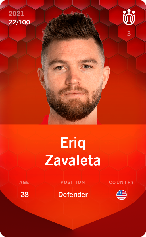 Sorare - Sorare Official - Eriq Zavaleta 2021-22 • Rare 22/100 - NFT # 56201012103469295836263972729419371987435006918892040874750168103756227344585