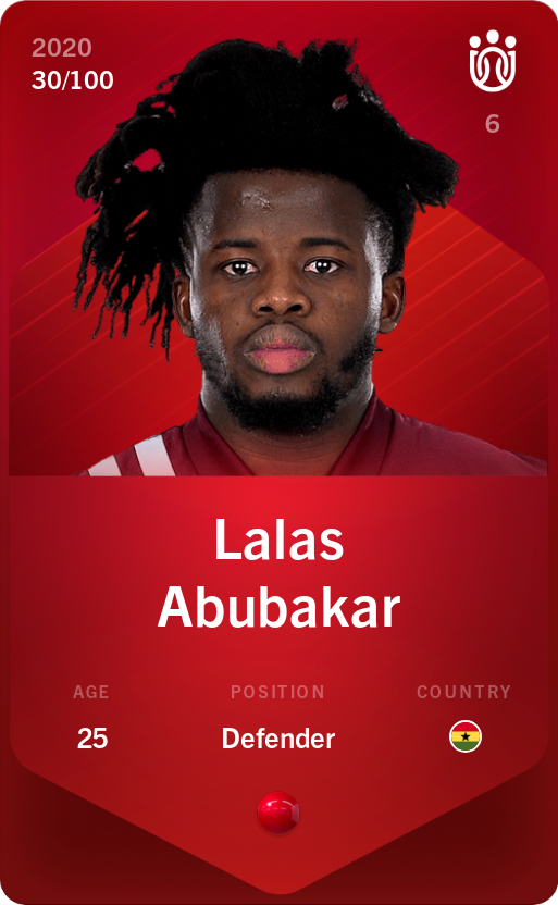 Sorare - Sorare Official - Lalas Abubakar 2020-21 • Rare 30/100 - NFT # 15652363586142672801156875386030414734095062040633483830702638954806822685691