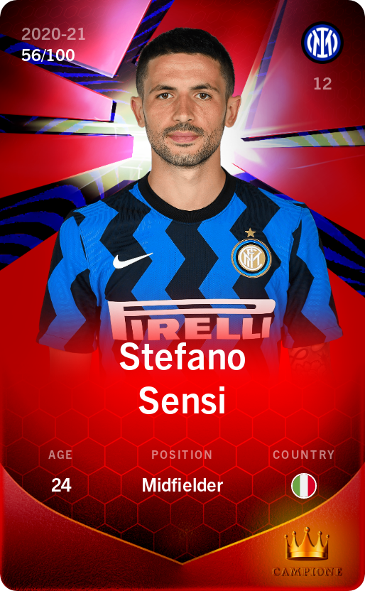 Sorare - Sorare Official - Stefano Sensi 2020-21 • Rare 56/100 - NFT # 75126360707942106587238114830599075228312953083746999351678242825474674427092