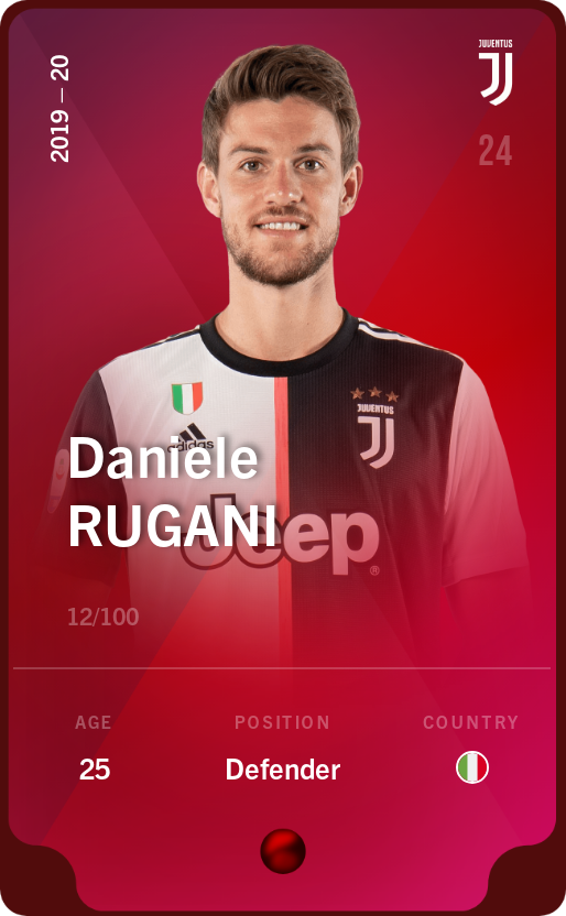 Sorare - Sorare Official - Daniele Rugani 2019-20 • Rare 12/100 - NFT # 8105720937611865516270650631603795381352552030375315703439649153372647422366