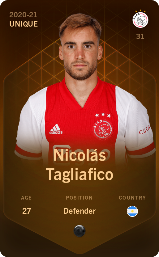 Sorare - Sorare Official - Nicolás Tagliafico 2020-21 • Unique - NFT # 1485552088487551223170840417350999576363001804917549800300063092559042716254