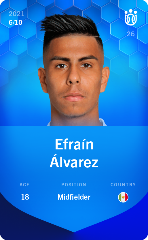 Sorare - Sorare Official - Efraín Álvarez 2021-22 • Super Rare 6/10 - NFT # 108942745627440235681754124308645791293086887482734435122470408488253083763025