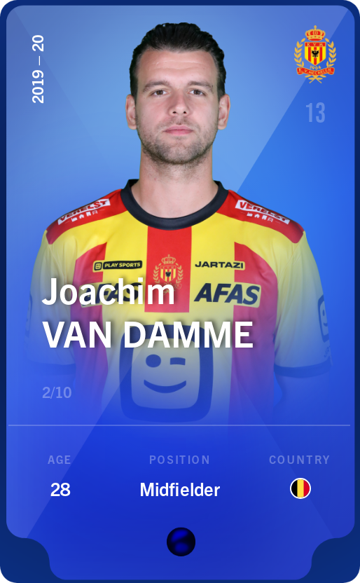 Sorare - Sorare Official - Joachim Van Damme 2019-20 • Super Rare 2/10 - NFT # 67105678178112482490182818237721144383249250482390526919732472735138125475268