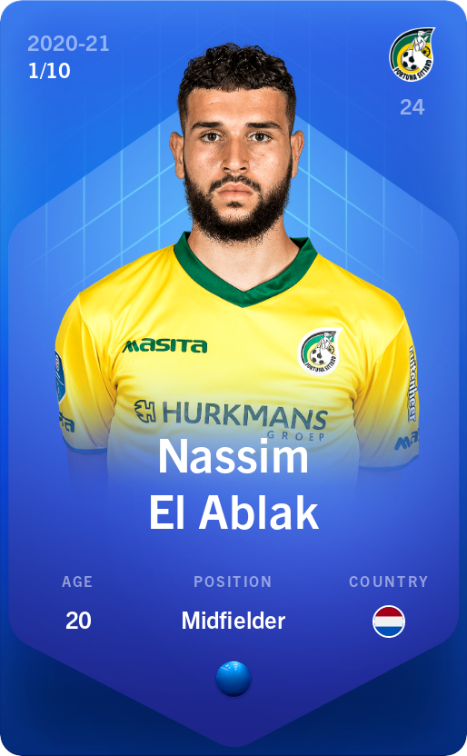 Sorare - Sorare Official - Nassim El Ablak 2020-21 • Super Rare 1/10 - NFT # 110615956145398112037180078208685361365231678443380666650531888980432441131077