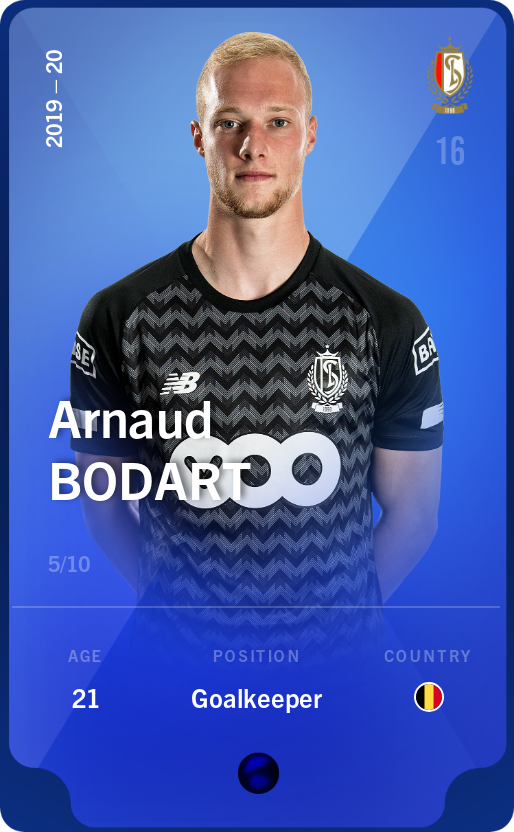 Sorare - Sorare Official - Arnaud Bodart 2019-20 • Super Rare 5/10 - NFT # 54922042317874605924143299548107381603497025553428866339255517400761349221156