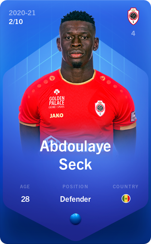 Sorare - Sorare Official - Abdoulaye Seck 2020-21 • Super Rare 2/10 - NFT # 95946677290832713271546548526327567711233964053054624197822805584031715567795