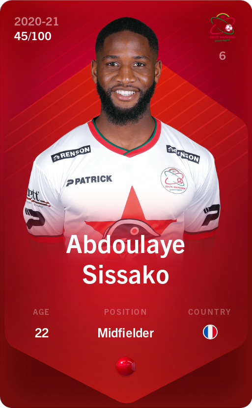 Sorare - Sorare Official - Abdoulaye Sissako 2020-21 • Rare 45/100 - NFT # 29450968653920239786363164114567938973542816068935984701612767620386297993022