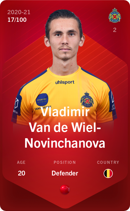 Sorare - Sorare Official - Vladimir Van de Wiel-Novinchanova 2020-21 • Rare 17/100 - NFT # 68312008013556495939078272251844211382964018724722138008654984986859638772692