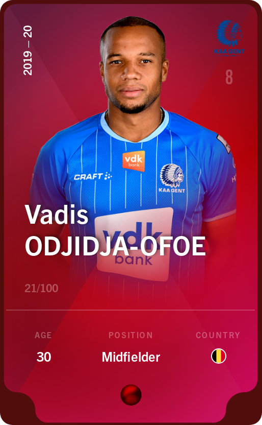 Sorare - Sorare Official - Vadis Odjidja-Ofoe 2019-20 • Rare 21/100 - NFT # 104855418433461318450963368291975031716021673041413728955994886964030454110105
