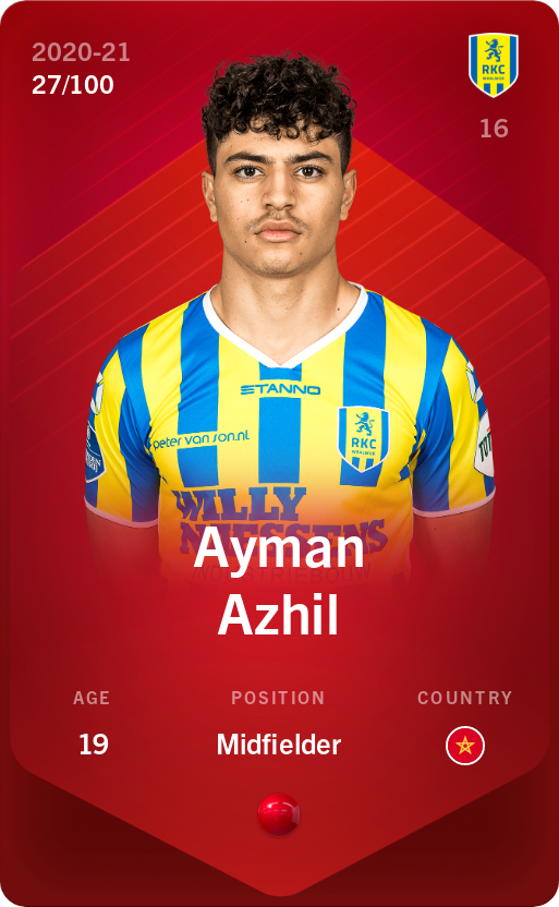 Sorare - Sorare Official - Ayman Azhil 2020-21 • Rare 27/100 - NFT # 765194990832928178157627628454804173948862193596895855773234651131097790452