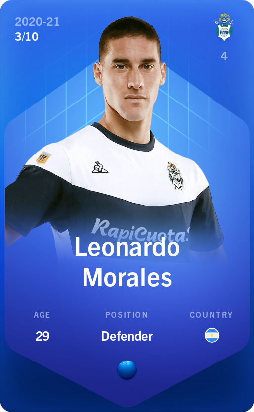 Sorare - Sorare Official - Leonardo Morales 2020-21 • Super Rare 3/10 - NFT # 17968003276063477619387431362813722507713758026306660767097893350609431926335