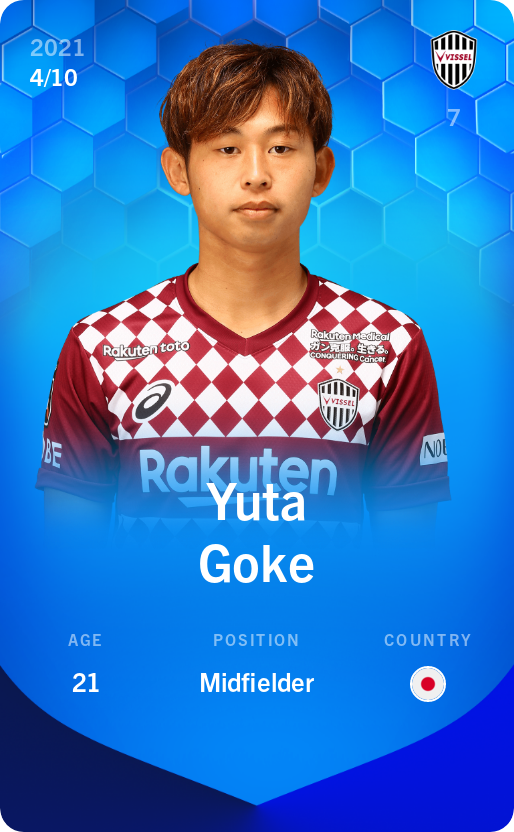 Sorare - Sorare Official - Yuta Goke 2021-22 • Super Rare 4/10 - NFT # 41380623198629491479684575032502063396110340707050282940226973155281620512165
