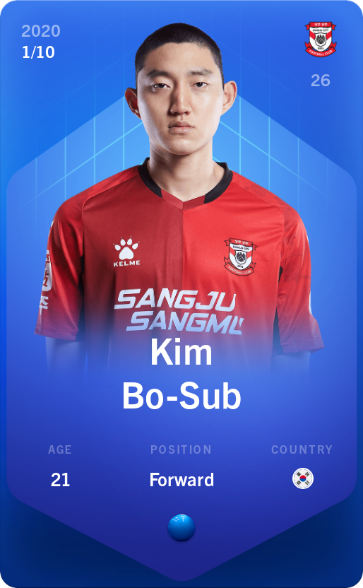 Sorare - Sorare Official - Kim Bo-Sub 2020-21 • Super Rare 1/10 - NFT # 48565057399992287285975994118677866821451737800372769903771391899541942506259