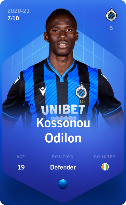 Sorare - Sorare Official - Kossonou Odilon 2020-21 • Super Rare 7/10 - NFT # 13560100517213268813488182616986547353123204085275077163921387914677511663912