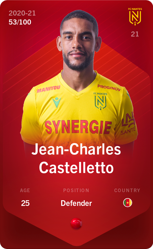 Sorare - Sorare Official - Jean-Charles Castelletto 2020-21 • Rare 53/100 - NFT # 8500048070935578837641847770539500969940998831149059961947224991809655567454