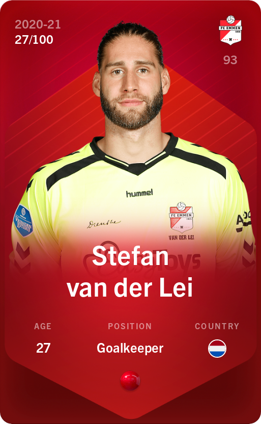 Sorare - Sorare Official - Stefan van der Lei 2020-21 • Rare 27/100 - NFT # 87346774779249639025350819285938398293124883711586689859605385923669413281282