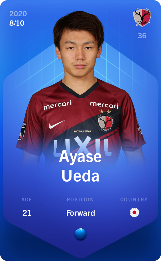 Sorare - Sorare Official - Ayase Ueda 2020-21 • Super Rare 8/10 - NFT # 50487986165721525277994845748311471313008854217979237209552956833638770153782
