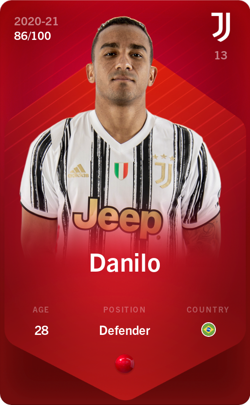 Sorare - Sorare Official - Danilo 2020-21 • Rare 86/100 - NFT # 1512527140206326413824869790256876767979734818053378433945962061204106710279
