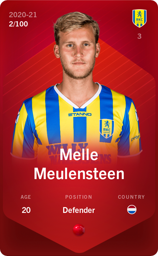 Sorare - Sorare Official - Melle Meulensteen 2020-21 • Rare 2/100 - NFT # 6099967246264759832960585419254578050304613157935274310808583996814966305164