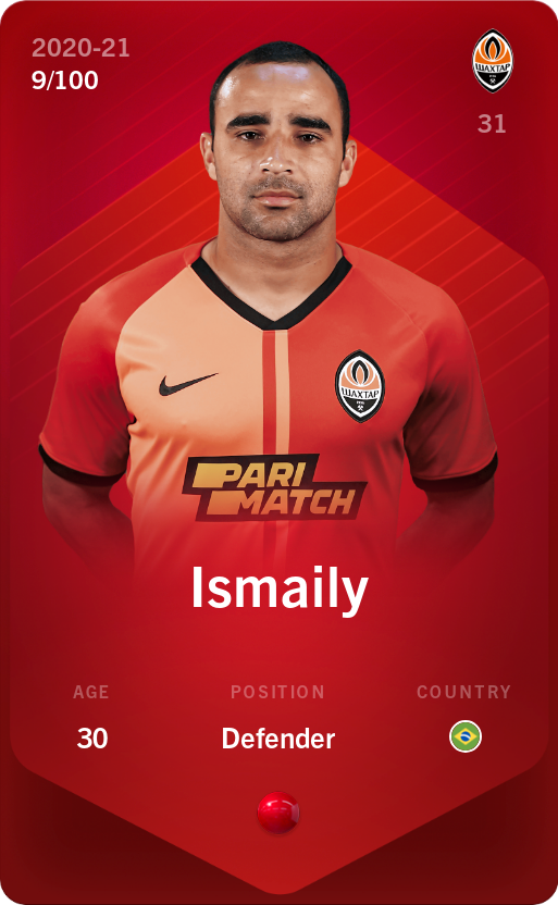 Sorare - Sorare Official - Ismaily 2020-21 • Rare 9/100 - NFT # 85734775688123086011520295539043381152965699151114016422074390244414135172226