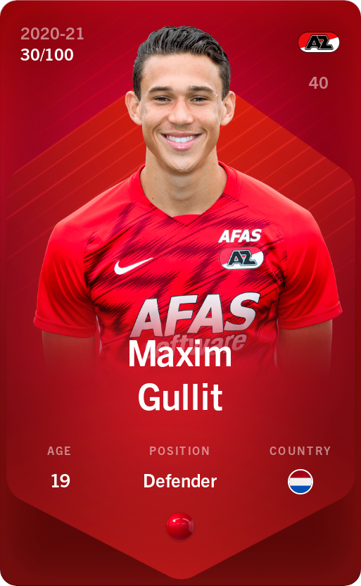 Sorare - Sorare Official - Maxim Gullit 2020-21 • Rare 30/100 - NFT # 101663564511545226664707282474710253680375254396339328859492540854064988260928