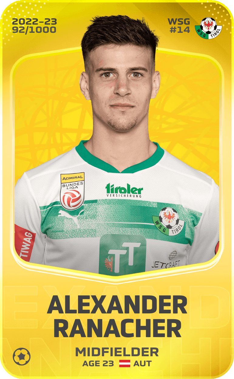 Alexander Ranacher 2022-23 • Limited 92/1000