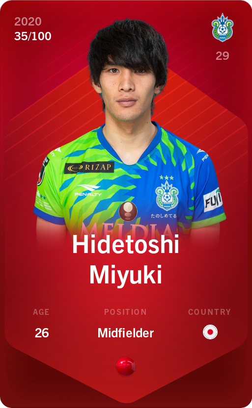 Sorare - Sorare Official - Hidetoshi Miyuki 2020-21 • Rare 35/100 - NFT # 2870475676597667997820705334860869947924821620101039272581186612947363685200