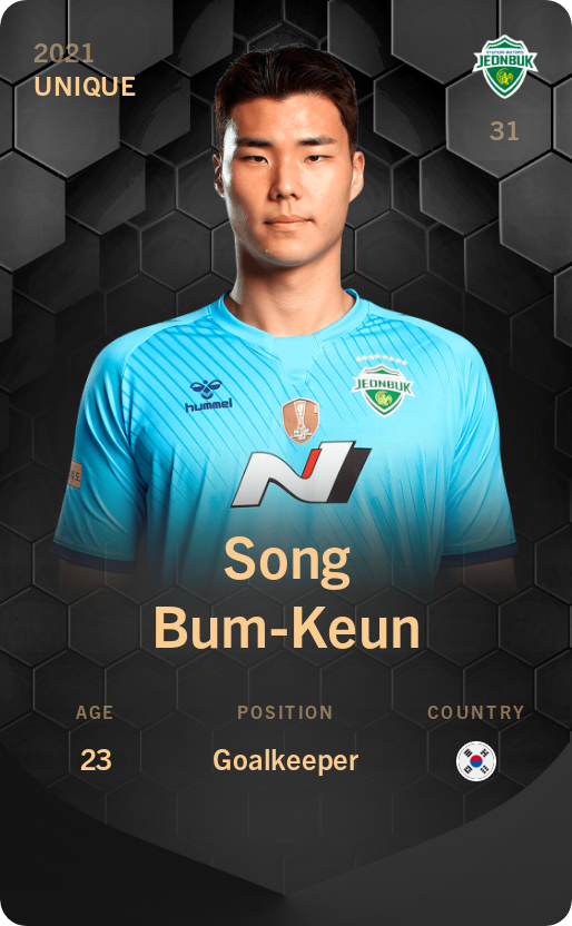Sorare - Sorare Official - Song Bum-Keun 2021-22 • Unique - NFT # 38009685225940874968742924334754051627435872076795015599762034708742380168433