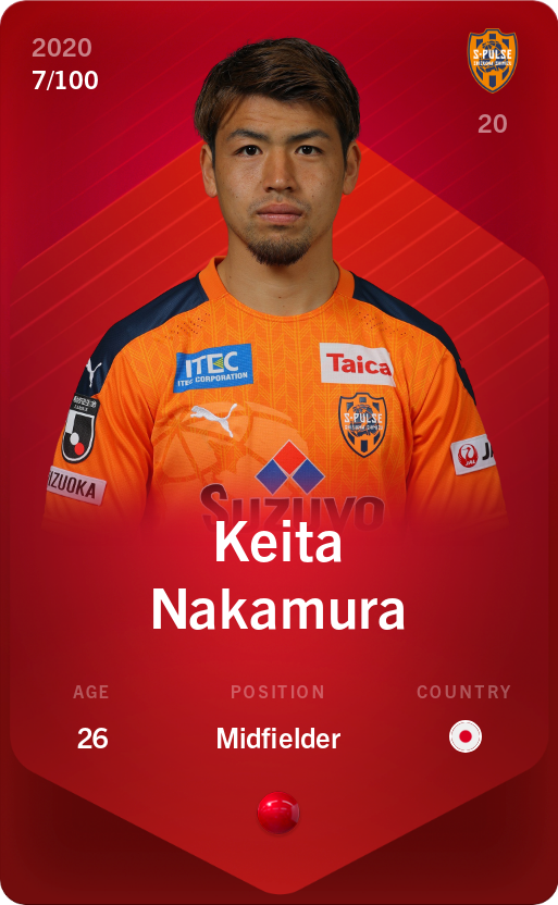 Sorare - Sorare Official - Keita Nakamura 2020-21 • Rare 7/100 - NFT # 41350997937302942335082990342623306621478844571635929564421186917371299993641