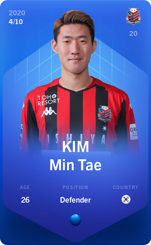 Sorare - Sorare Official - KIM Min Tae  2020-21 • Super Rare 4/10 - NFT # 114193929265457191983841359095637297708062636872912605003446937411458181859001