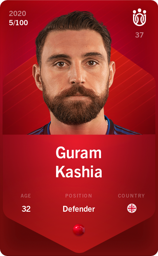 Sorare - Sorare Official - Guram Kashia 2020-21 • Rare 5/100 - NFT # 66314094478167817962120544141842319607214784571051023187497277490363325308208