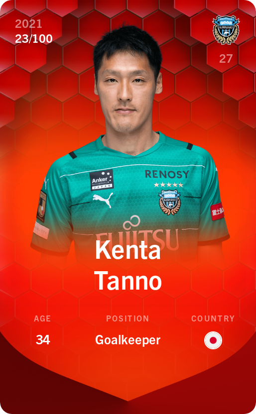 Sorare - Sorare Official - Kenta Tanno 2021-22 • Rare 23/100 - NFT # 58665110184665627905923309431361152994441709541476580712404885668477146171880