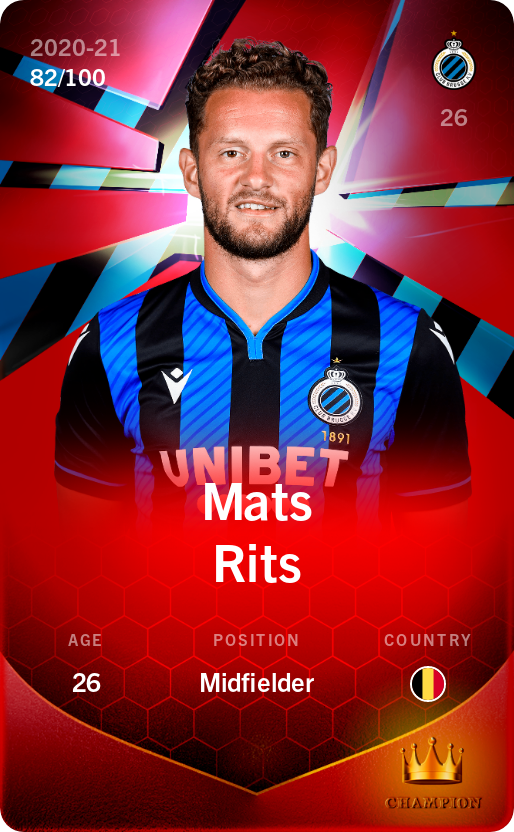 Sorare - Sorare Official - Mats Rits 2020-21 • Rare 82/100 - NFT # 66229044835395661452007481560720778292358548170821488068381962829900478060007