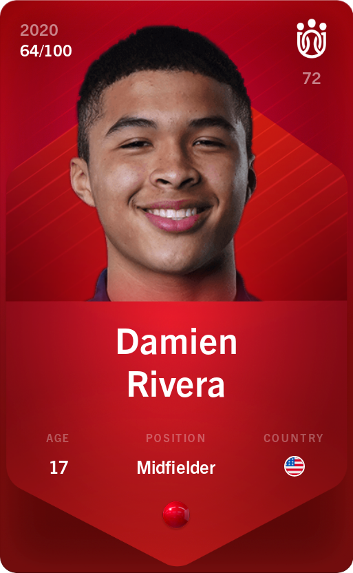 Sorare - Sorare Official - Damien Rivera 2020-21 • Rare 64/100 - NFT # 14256636488069092352279761274540592070278928056688137424731513587047771197676