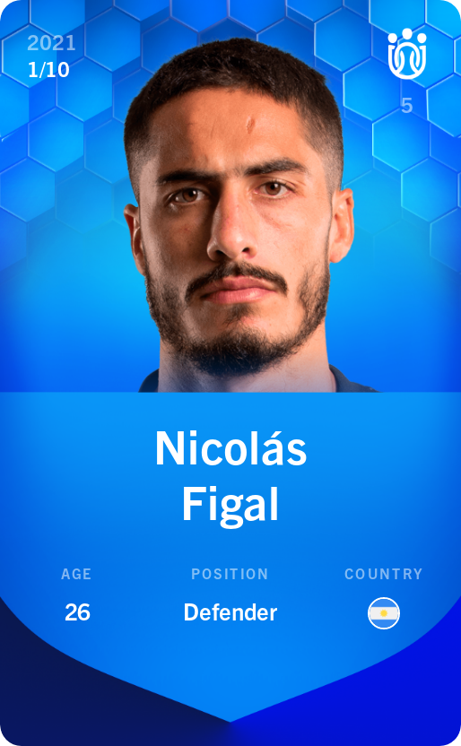Sorare - Sorare Official - Nicolás Figal 2021-22 • Super Rare 1/10 - NFT # 91488425116685767929864835571687656292335228269940220957719272975035132385632