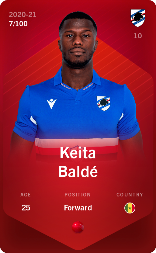 Sorare - Sorare Official - Keita Baldé 2020-21 • Rare 7/100 - NFT # 45503376101574974478639953534887605971897885385549292655831076282319991503928