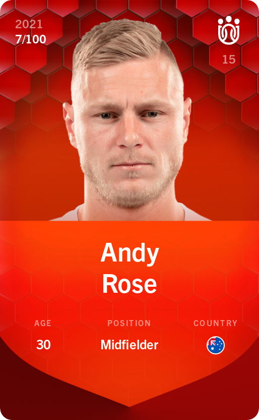 Sorare - Sorare Official - Andy Rose 2021-22 • Rare 7/100 - NFT # 99087422613426576979328534322334068099028218614366858581263496830618539223932