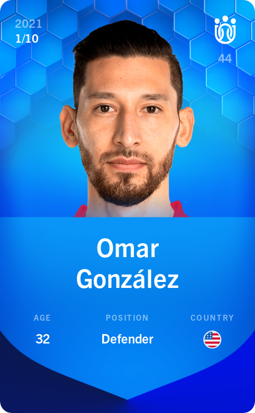 Sorare - Sorare Official - Omar González 2021-22 • Super Rare 1/10 - NFT # 93738387582555417424857776707772050472627477228108048099884930236355754641829