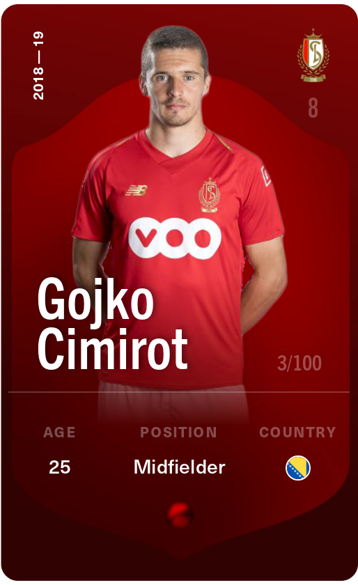 Sorare - Sorare Official - Gojko Cimirot 2018-19 • Rare 3/100 - NFT # 72684482369315167826547161143258316012487160364709585964201567712698959811286